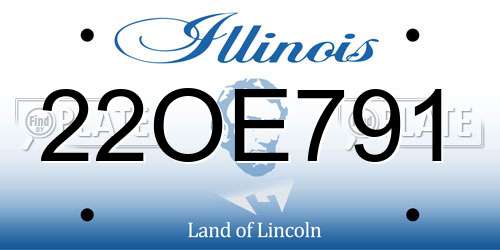 22OE791 Illinois License Plate