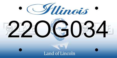22OG034 Illinois License Plate