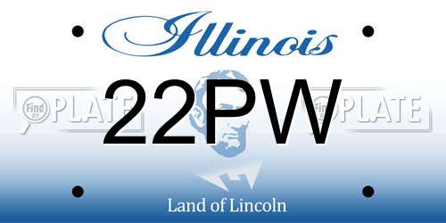 22PW Illinois License Plate