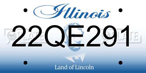 22QE291 Illinois License Plate