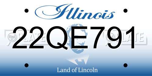 22QE791 Illinois License Plate