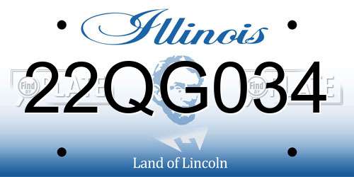 22QG034 Illinois License Plate