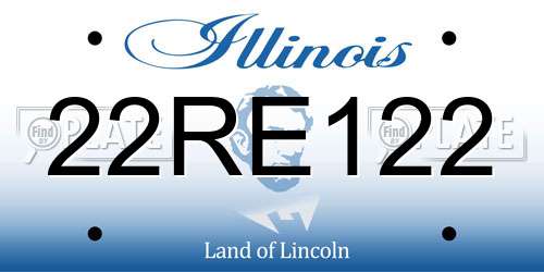 22RE122 Illinois License Plate