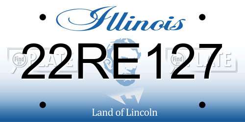 22RE127 Illinois License Plate