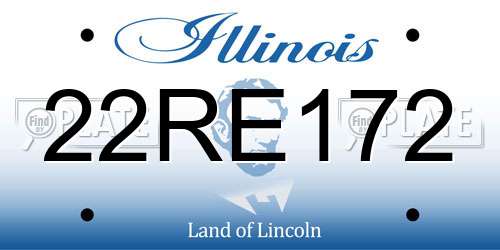 22RE172 Illinois License Plate