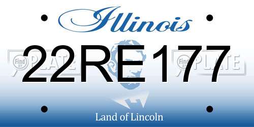 22RE177 Illinois License Plate