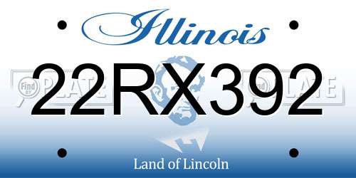 22RX392 Illinois License Plate