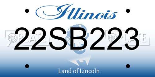 22SB223 Illinois License Plate