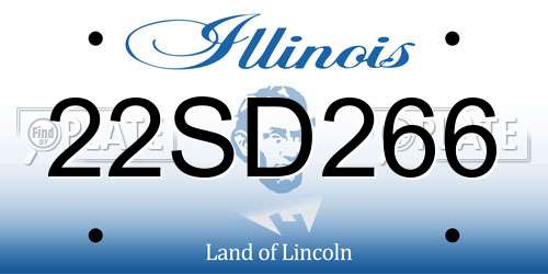 22SD266 Illinois License Plate