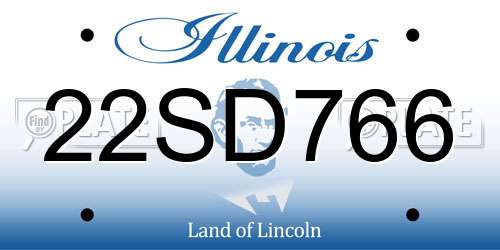 22SD766 Illinois License Plate