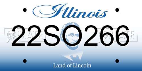 22SO266 Illinois License Plate