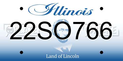 22SO766 Illinois License Plate