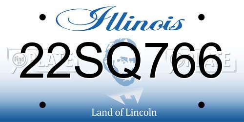 22SQ766 Illinois License Plate