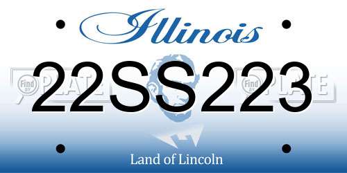 22SS223 Illinois License Plate