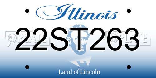 22ST263 Illinois License Plate