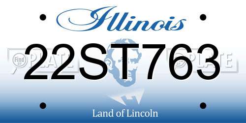 22ST763 Illinois License Plate