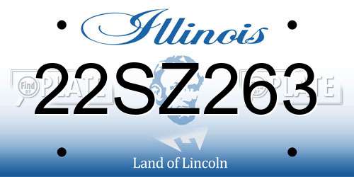 22SZ263 Illinois License Plate
