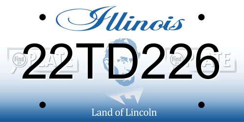 22TD226 Illinois License Plate