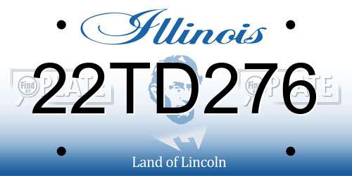 22TD276 Illinois License Plate