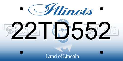 22TD552 Illinois License Plate