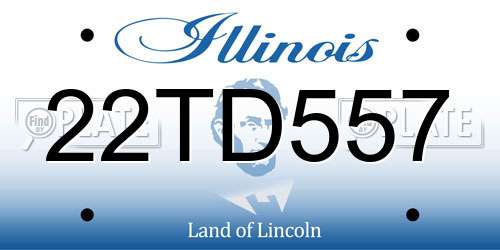 22TD557 Illinois License Plate