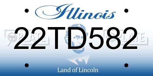 22TD582 Illinois License Plate