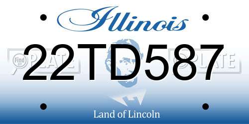 22TD587 Illinois License Plate