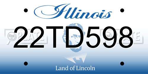 22TD598 Illinois License Plate