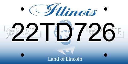 22TD726 Illinois License Plate
