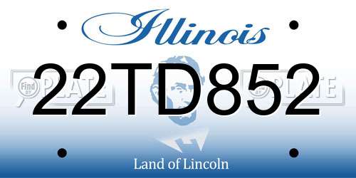 22TD852 Illinois License Plate