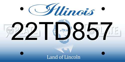 22TD857 Illinois License Plate