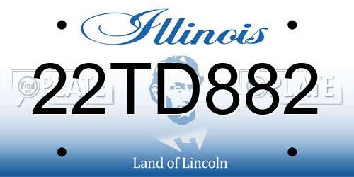 22TD882 Illinois License Plate