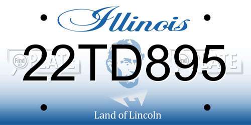 22TD895 Illinois License Plate