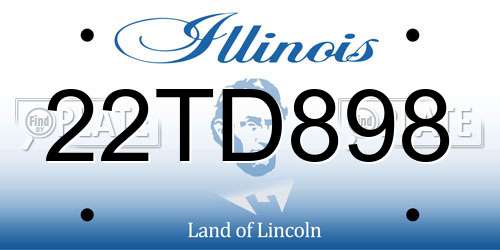 22TD898 Illinois License Plate