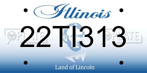 22TI313 Illinois License Plate