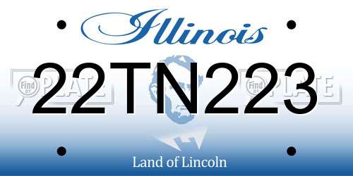 22TN223 Illinois License Plate