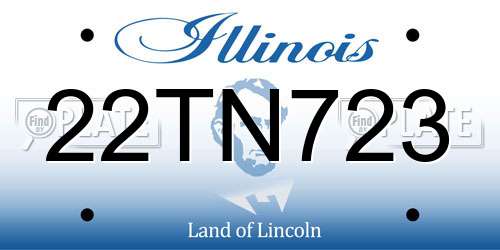 22TN723 Illinois License Plate
