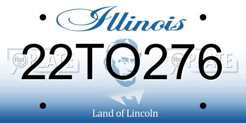 22TO276 Illinois License Plate