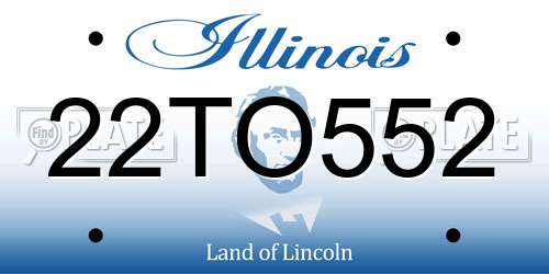 22TO552 Illinois License Plate