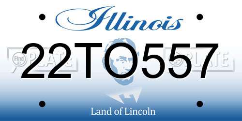 22TO557 Illinois License Plate