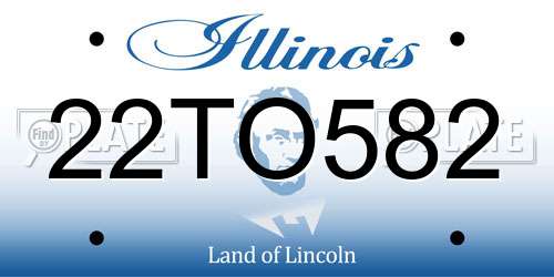 22TO582 Illinois License Plate