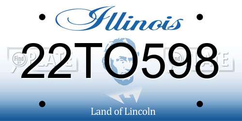 22TO598 Illinois License Plate