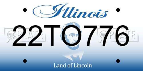 22TO776 Illinois License Plate