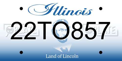 22TO857 Illinois License Plate