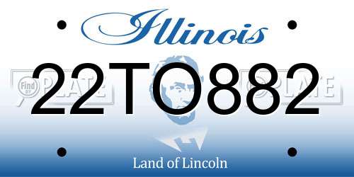 22TO882 Illinois License Plate
