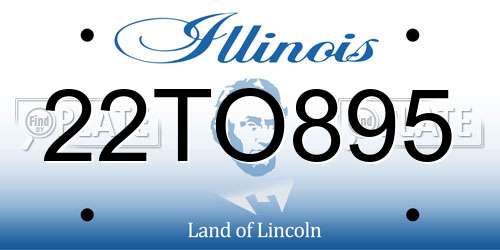 22TO895 Illinois License Plate
