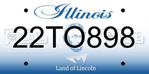 22TO898 Illinois License Plate