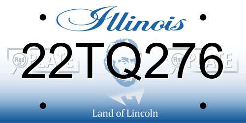 22TQ276 Illinois License Plate