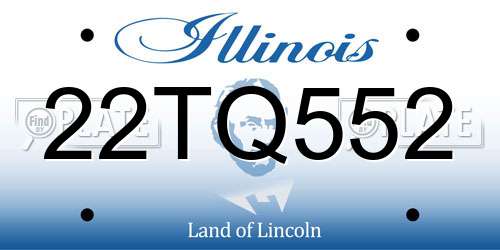 22TQ552 Illinois License Plate