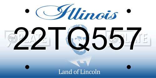 22TQ557 Illinois License Plate